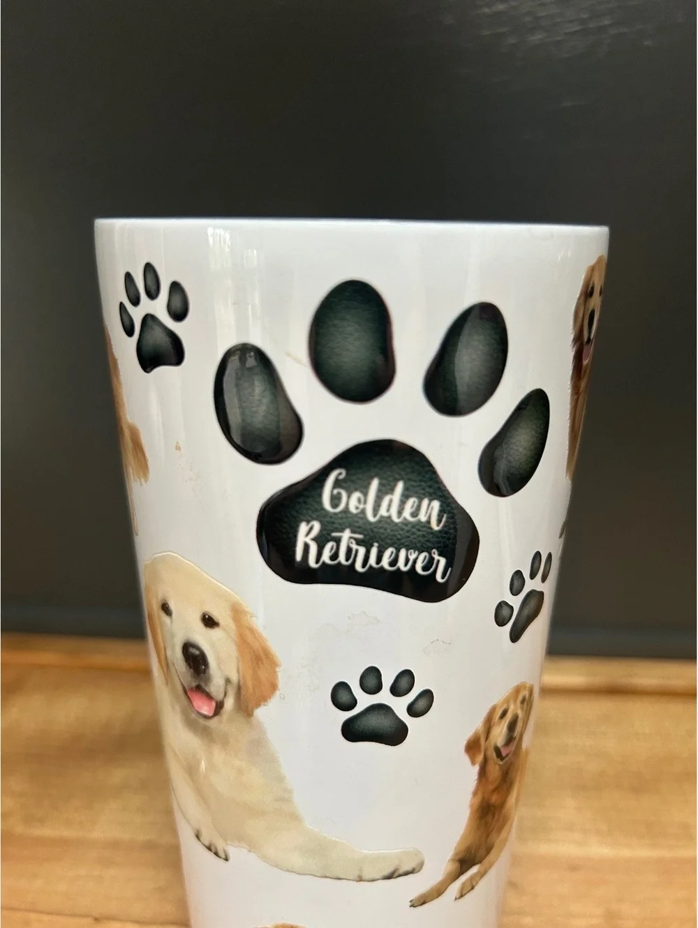 Insulated Stainless Steel Travel Tumbler with Golden Retriever Design 20 oz.